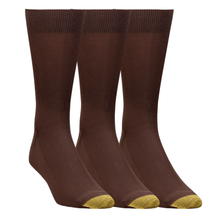 Brown 3-Pack Men's Extended Metropolitan Crew Socks 101E