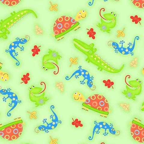 Frogs and More Cotton Flannel Fabric 1028-66