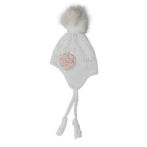 white, Infant Girls' Eyelet Lined Hat 1031