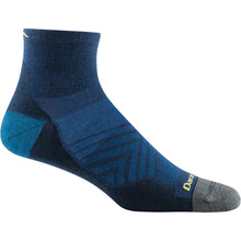 Darn Tough men's Run quarter ultra-lightweight sock in eclipse (blue)