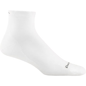 Darn Tough men's Run quarter ultra-lightweight sock in white