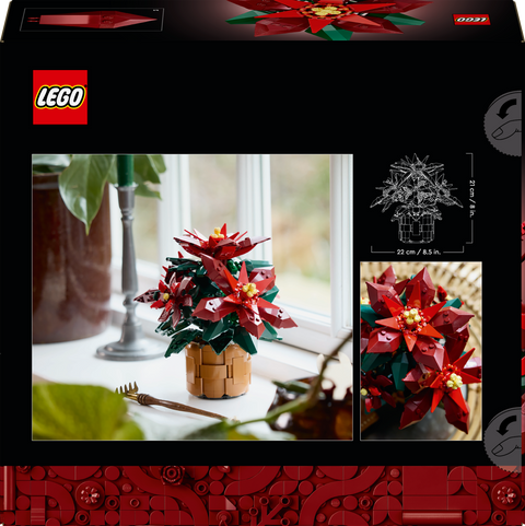 LEGO Icons Poinsettia Plant Building Set and Centerpiece Table Decoration 10370