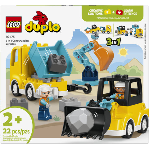 LEGO DUPLO Town 3 in 1 Construction Vehicles Toys 10475