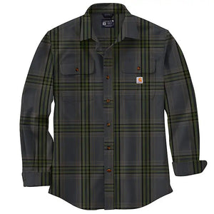 Men's Heavyweight Flannel Plaid Shirt 105947 in shadow color