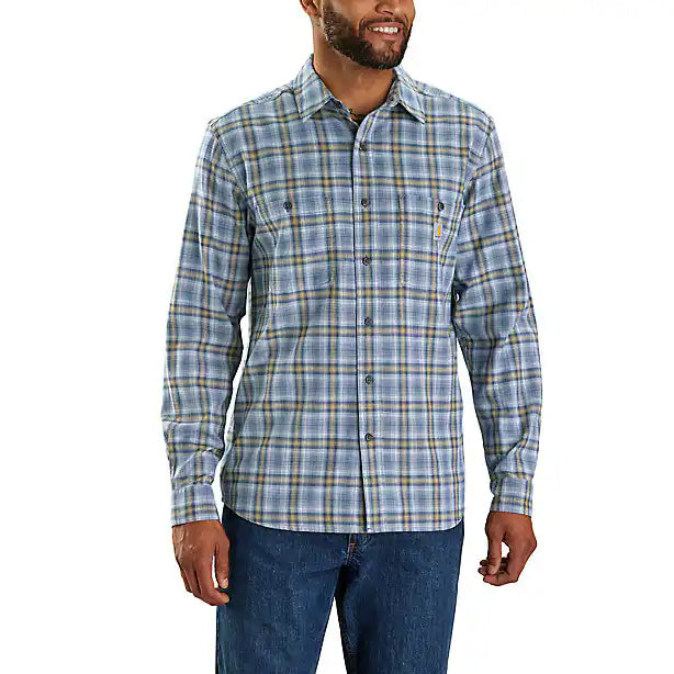 Men's Rugged Flex Lightweight Long-Sleeve Plaid Shirt 105949