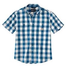 deep lagoon,  Men's Big and Tall Short-Sleeve Plaid Shirt 106140