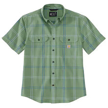 loden frost, Men's Big and Tall Short-Sleeve Plaid Shirt 106140