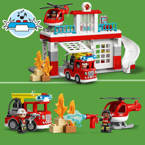 LEGO DUPLO Rescue Fire Station & Helicopter 10970 Building Toy 