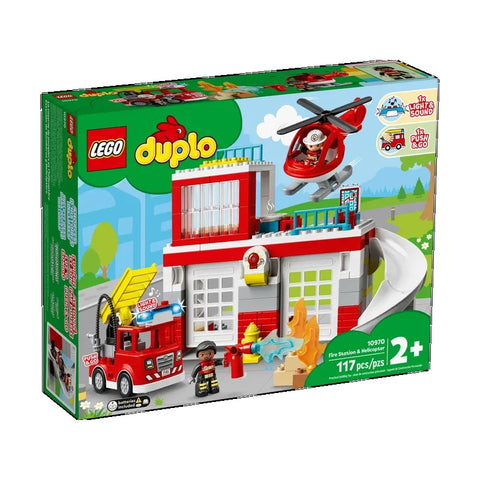 LEGO DUPLO Rescue Fire Station & Helicopter 10970 Building Toy 