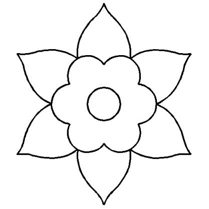 5.5" x 6" Flower Quilting Stencil 11