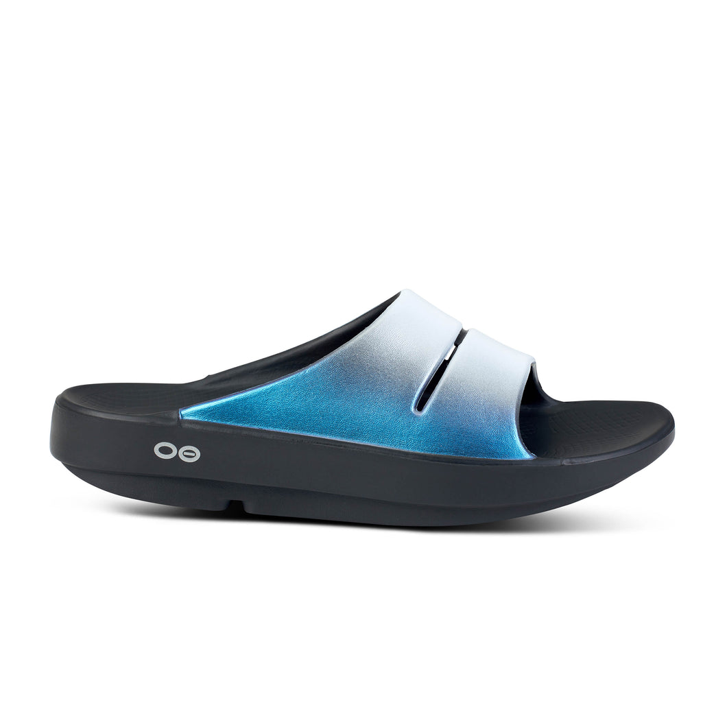 Oofos Ooahh Luxe Slide Sandal in frost