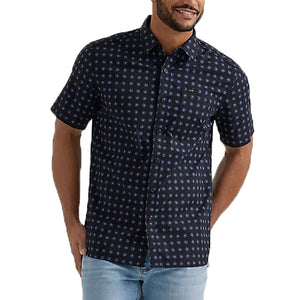 Union-All Black/Surf Blue Extreme Motion Short-Sleeve Floral Button-Down Shirt