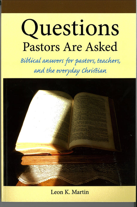 front cover of QUESTIONS PASTORS ARE ASKED featuring a picture of an open Bible
