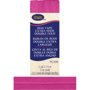 Hot Magenta Bias Tape Extra Wide Double Fold 117206-0231