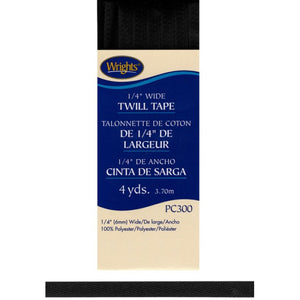 Black 1/4-Inch Wide Twill Tape 117300-0031