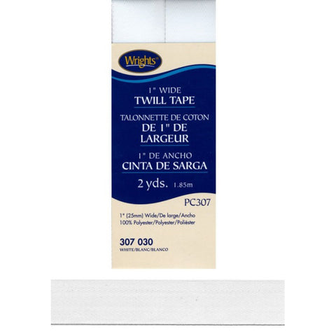 White 1-Inch Wide Twill Tape 117307-0030