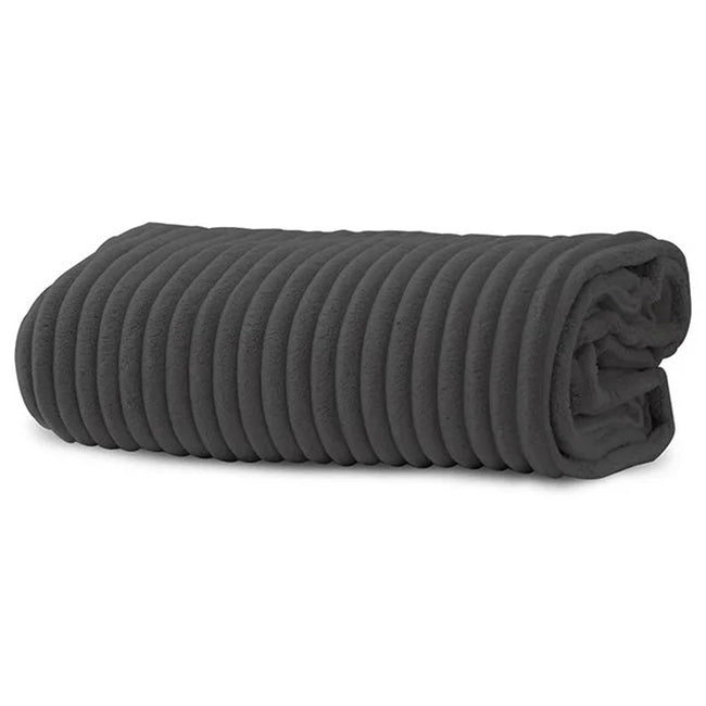 Charcoal Ripple Reversible Fleece Throw 1177344