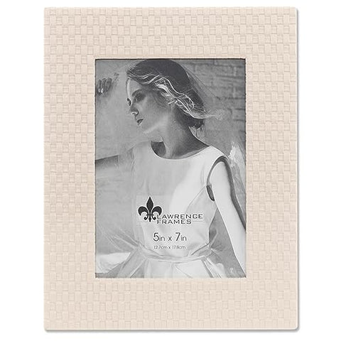 Cream Leather Weave Design Picture Frame