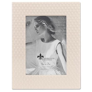 Cream Leather Weave Design Picture Frame