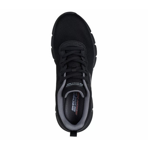 Top view of Skechers men's BOB Sport B Flex Icy Edge shoe in black