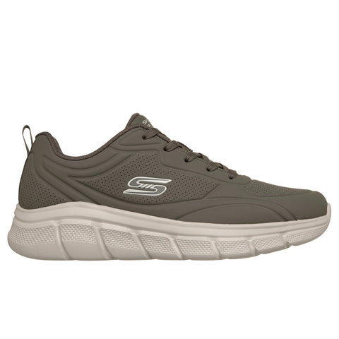 Side view of Skechers men's BOBS Sport B Flex Arctic Edge shoe in DarkTaupe