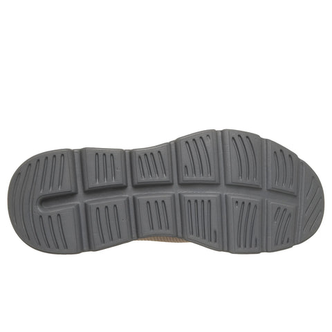 Sole of Skechers men's Slip-ins BOBS Sport Arc Waves - Upper Motion shoe in dark taupe