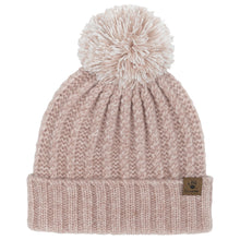 Women's Two Tone Pom Beanie Knit Hat 11LKR03731