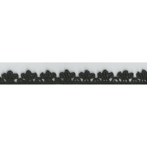 black, 3/8 Inch Venice Lace Trim TRM02