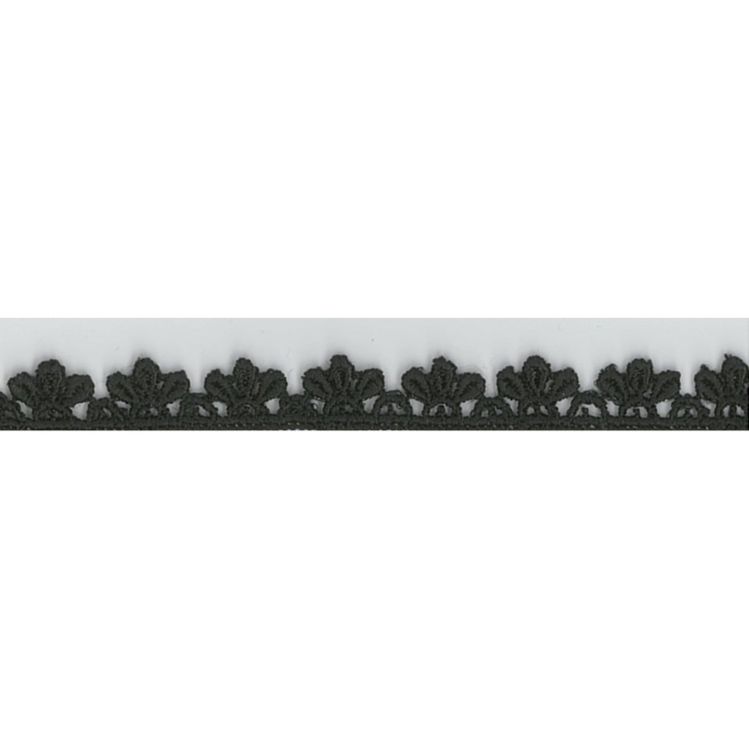 black, 3/8 Inch Venice Lace Trim TRM02