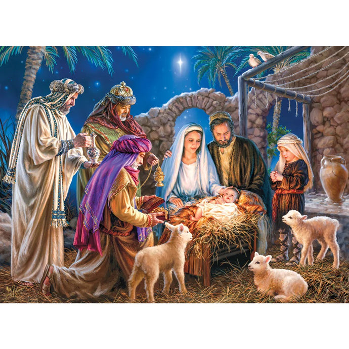Christ is Born 100-Piece Holiday Glitter Christmas Puzzle 12247