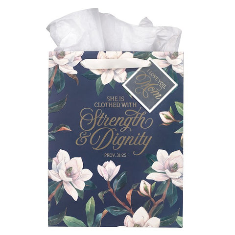 Strength and Dignity Blush Magnolia Large Portrait Gift Bag GBA457