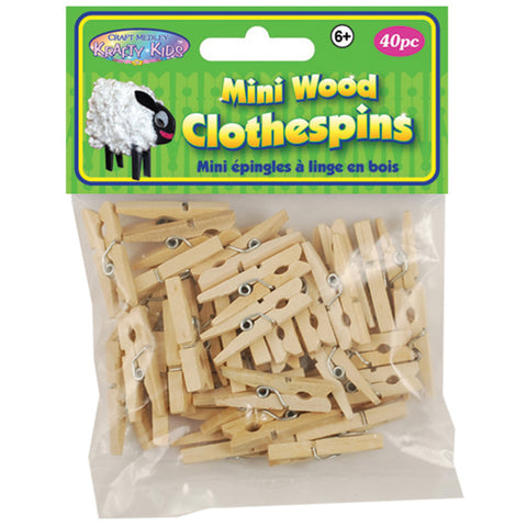 Mini Wood Clothespins CW602