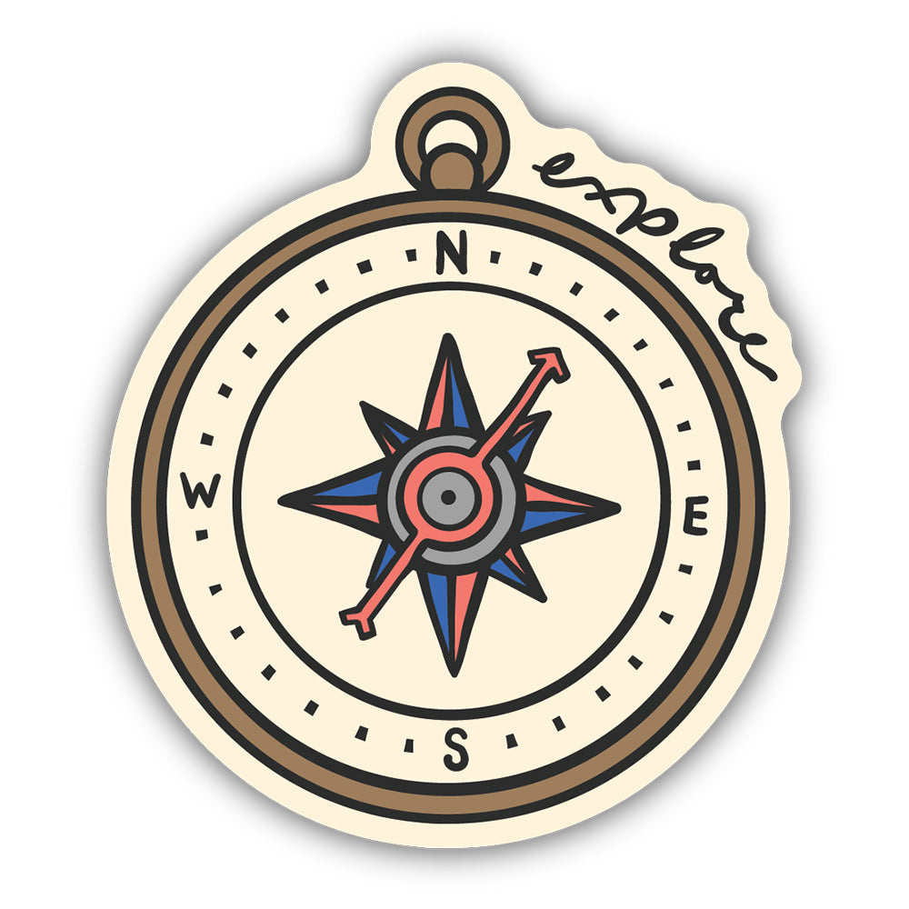 Explore Compass Sticker 1327-LSTK