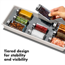 Compact Spice Drawer Organizer with spice jars