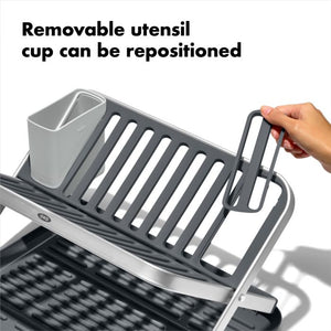 Aluminum Fold Flat Dish Rack removable pieces can be repositioned