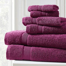 Raspberry Blissful Bath 6-Piece Plush Cotton Towel Set