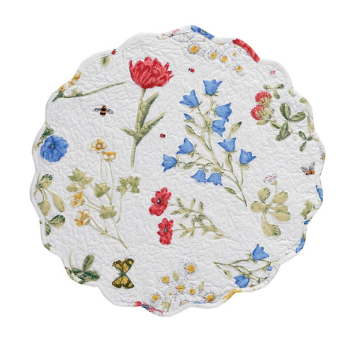 Wildflower Scalloped Design Round Placemat 135-01X