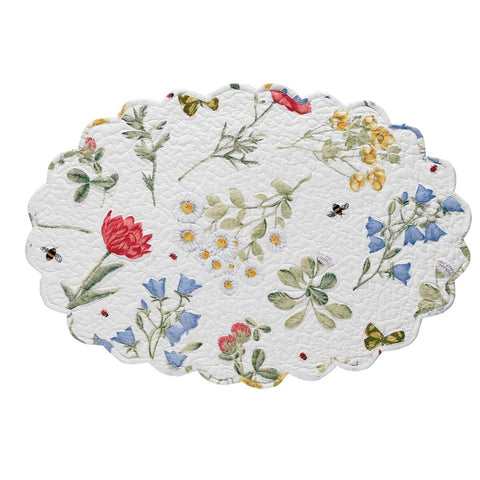 Oval Wildflower Scalloped Design Placemat 135-01