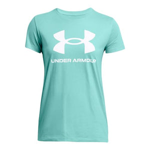 Radial Turquoise/White Women's UA Rival Logo T-Shirt