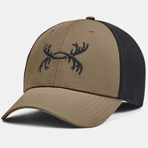 Bayou, Black Men's UA Antler Trucker Hat 1372352-251