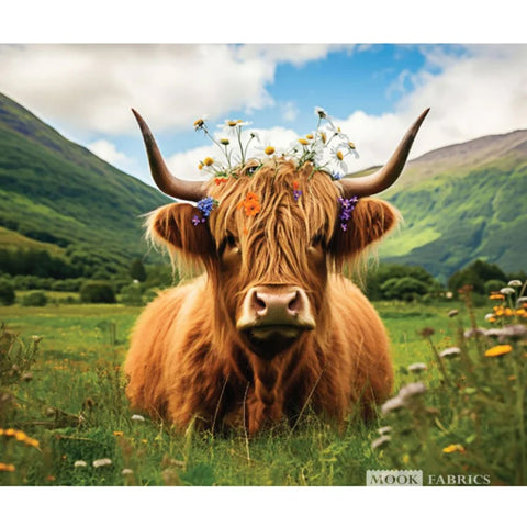 Highland Cow Cotton Craft Panel 137450