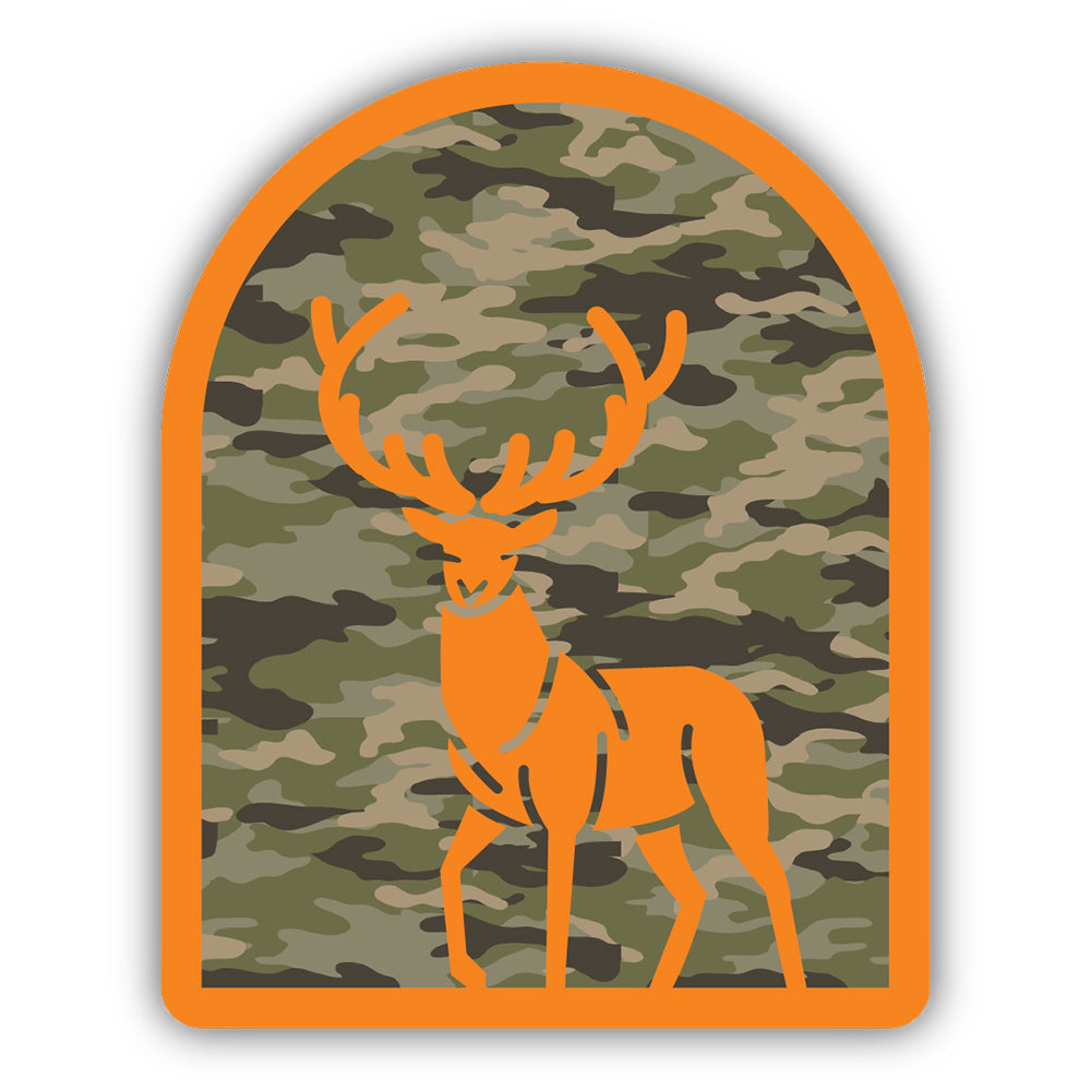 Camo Orange Deer Sticker 1375-LSTK