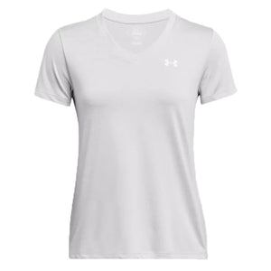 Halo Gray/White Women's UA Tech Twist V-Neck T-Shirt