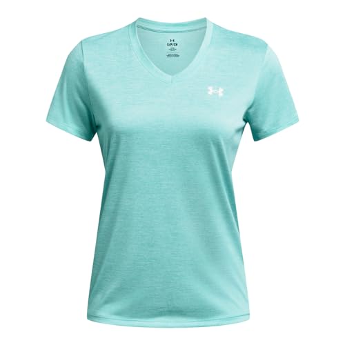Radial Turquoise/White Women's UA Tech Twist V-Neck T-Shirt