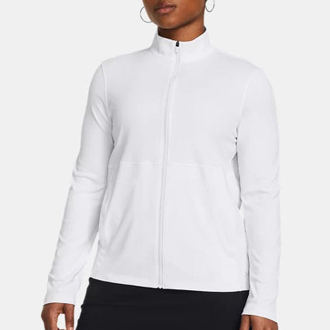 Model Wearing White/Halo Gray Iso-Chill Full-Zip Jacket