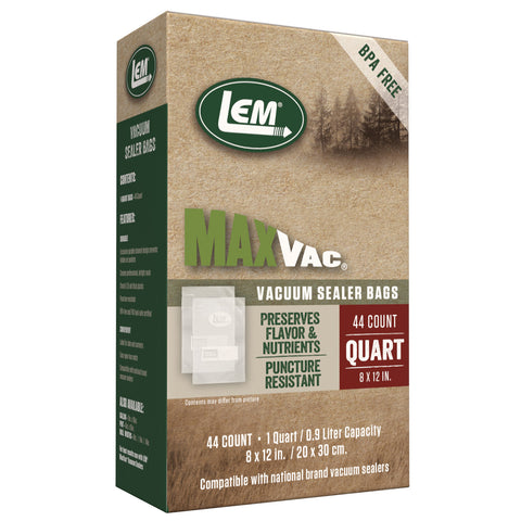MAXVAC QUART VACUUM SEALER BAGS 44CT
1387
