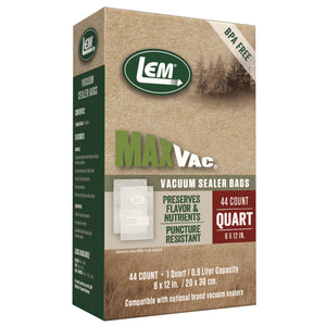 MAXVAC QUART VACUUM SEALER BAGS 44CT
1387
