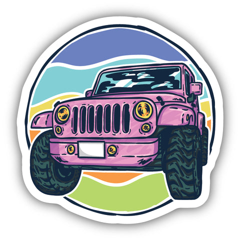 Pink Jeep Sticker 1478-LSTK