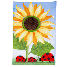 Sunflower and Ladybug Burlap Flag
