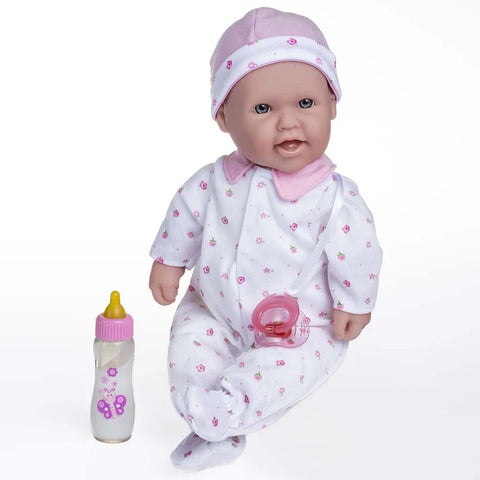 La Baby 16 inches Soft Body Baby Doll in Pink - Realistic Features 15030A&B